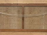an old wooden window with a rope hanging from it ' s side