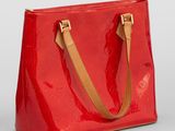 Sac cabas Louis Vuitton en cuir rouge à motif Monogramme