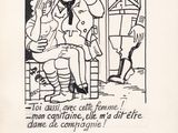 cartoon of a man sitting in a chair talking to a woman