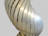 an image of a metal lamp with a spiral design on it