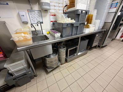 a large kitchen with a lot of food on the counter