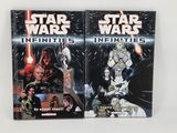 two books of star wars infinities with a picture of darth vader and darth vader in the background