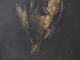 a painting of a dead bird hanging on a wall