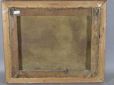 an old wooden picture frame with a picture of a bird on it