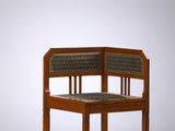 an image of a chair with a seat made of wood and wicker