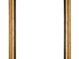 a gold frame with a black border on a white background