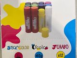 brightly colored crayon markers in a box on a table