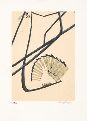 une image représentant un dessin d'un ventilateur et d'une branche d'arbre