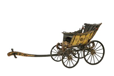 une calèche à l'ancienne sur fond blanc