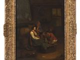 an image of a painting of a man and a woman sitting on a couch