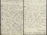 une vieille lettre manuscrite à l'encre noire sur un morceau de papier