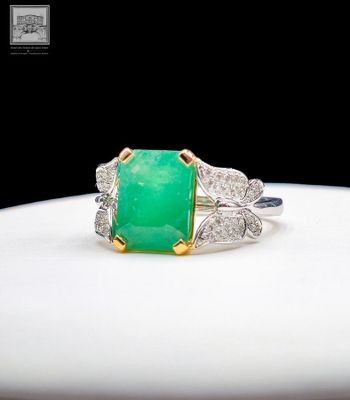 Bague de style Art Déco en or jaune et blanc 750.°/.(18K), o…