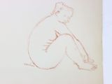 a drawing of a monkey sitting on the ground