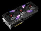 a close up of a graphics card with three fans on it