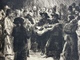 an image of a drawing of a group of people in a room