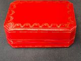 a red box that is sitting on a table