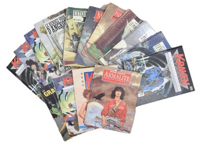 beaucoup de bandes dessinées sur la table