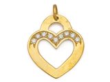14k yellow gold diamond heart pendant