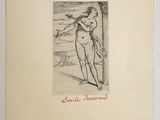 une image représentant le dessin d'une femme tenant une fleur