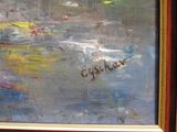 a painting of a boat in a body of water with the word sucker written on it