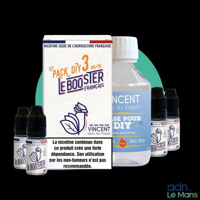 Packs DIY avec base PGVG 50/50 Le Booster Français 3mg/ml et…
