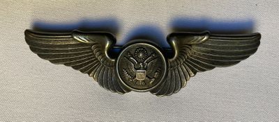 une image montrant un gros plan d'un insigne orné d'ailes