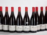 six bouteilles de vin rouge sont alignées