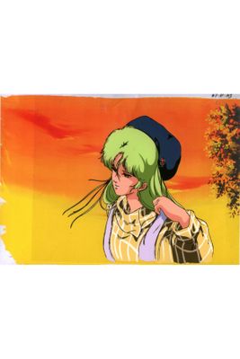 une image représentant une femme aux cheveux verts et portant un chapeau bleu