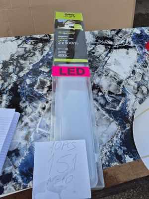 Lot de 10 réglettes LED Easy Light étanches, IP65, 2x900 lm,…
