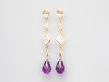 a pair of amethorate and diamond earrings