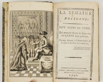 un vieux livre sur lequel figure l'image d'une femme assise sur un banc