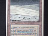 a close up of a card with a picture of a snow covered mountain