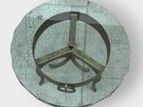 a picture of a peace sign on a glass plate