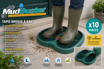Le « Mud Busterer » est un excellent moyen d'éliminer la saleté de vos pieds.