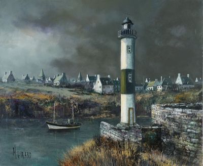 Michel GIRARD (1939-) "Phare de Doëlan, Bretagne" HST, SBG, …