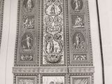 a picture of a drawing of a wall with pictures on it
