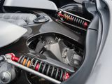 a close up view of the engine of a sports car