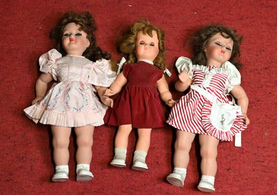 3 poupées celluloïde, Vers 1950