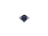 Bague ovale en saphir et diamant