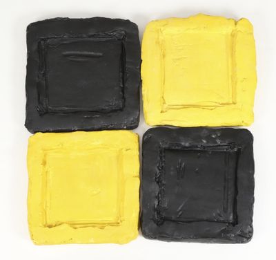 Bram Bogart (1921-2012) Composition 31 (quadriptyque) 1998 En céramiqu