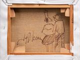a picture of a drawing of a baseball player in a picture frame