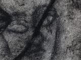 drawing of a woman with a black and white background
