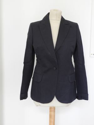PAUL ET JOE, blazer en coton bleu marine.