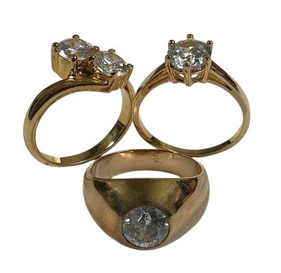 Ensemble en métal doré et cristaux imitation diamant compren…