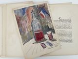 a picture of a book with a picture of a bottle of wine on it