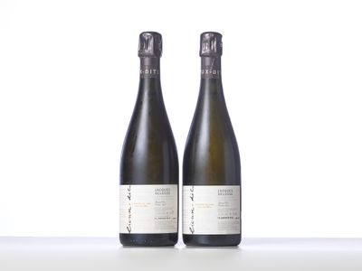deux bouteilles de vin sont posées côte à côte sur une table