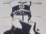 drawing of a man in a sailor ' s hat on a boat