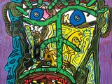 une image représentant un tableau représentant le visage d'un homme, avec de nombreuses couleurs différentes