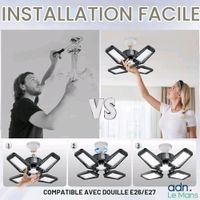 Ampoule LED compatible avec les douilles E26 et E27, 4 panne… (photo 3)