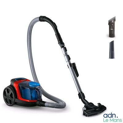 gros plan d'un aspirateur auquel est attaché un cordon